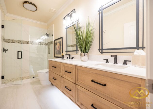Floating bathroom cabinets