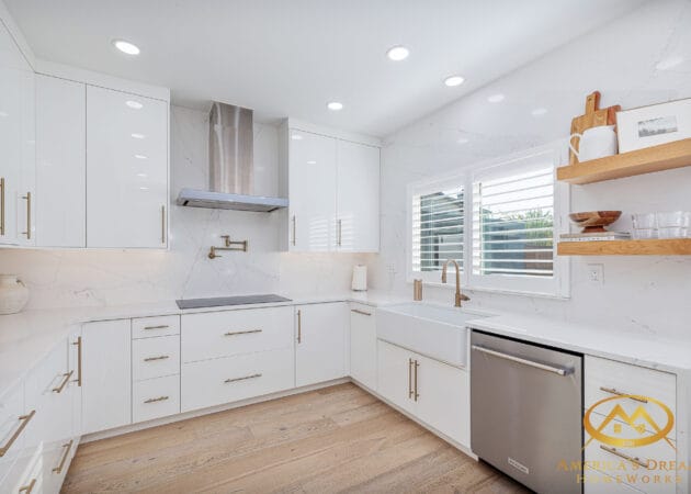 custom high-gloss cabinets