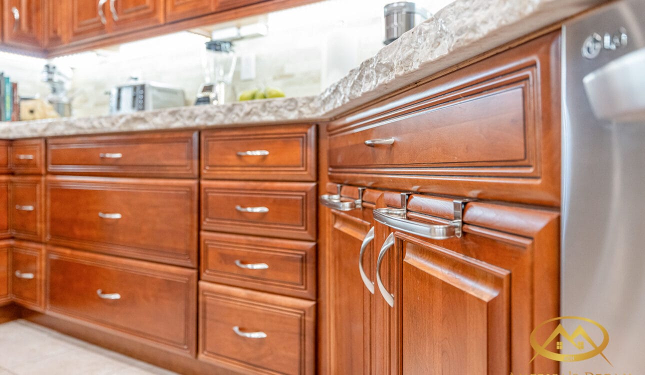 custom stained cabinets