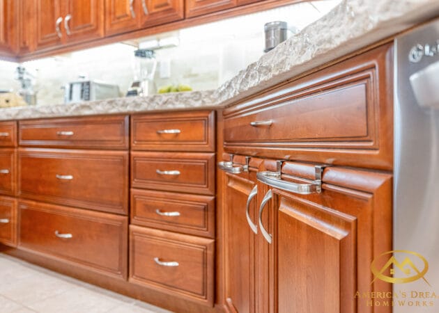 custom stained cabinets
