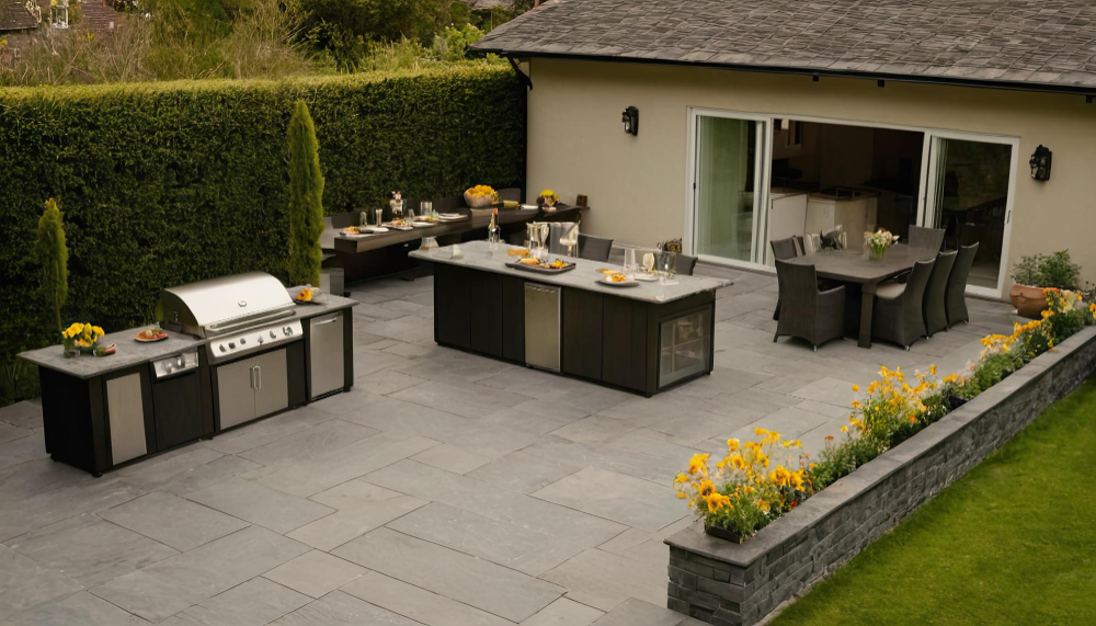 Leathered Granite Outdoor Kitchen