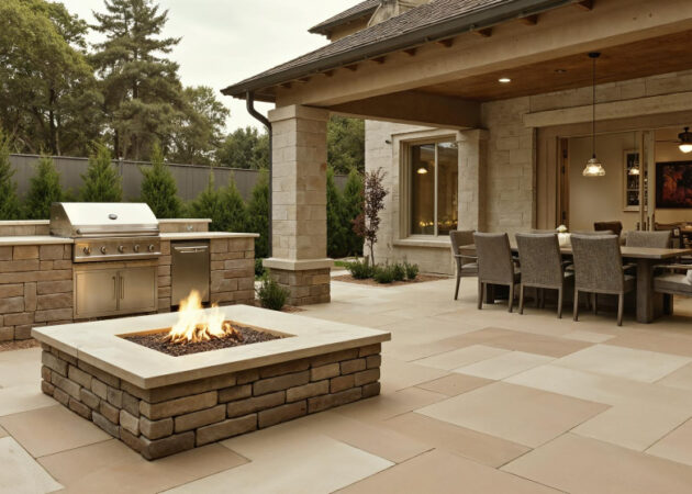 Leathered Granite Outdoor Kitchen