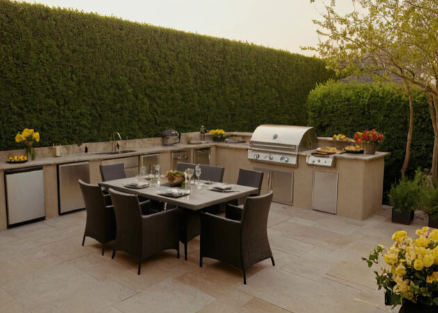 Leathered Granite Outdoor Kitchen